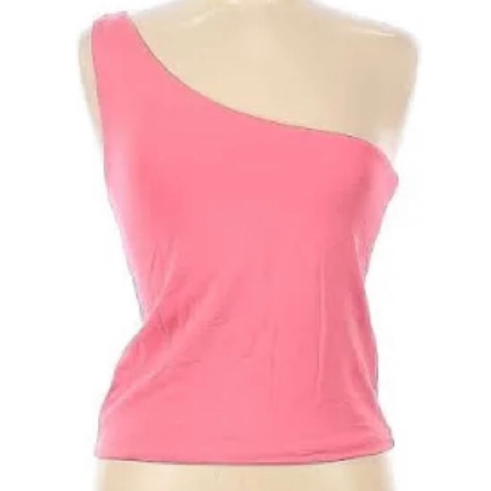 i crew womens one shoulder pink tank top
